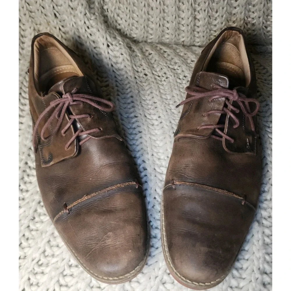 Joseph Abboud Men's Brown Leather Cap Toe Derby Dress Shoes Size 9.5D